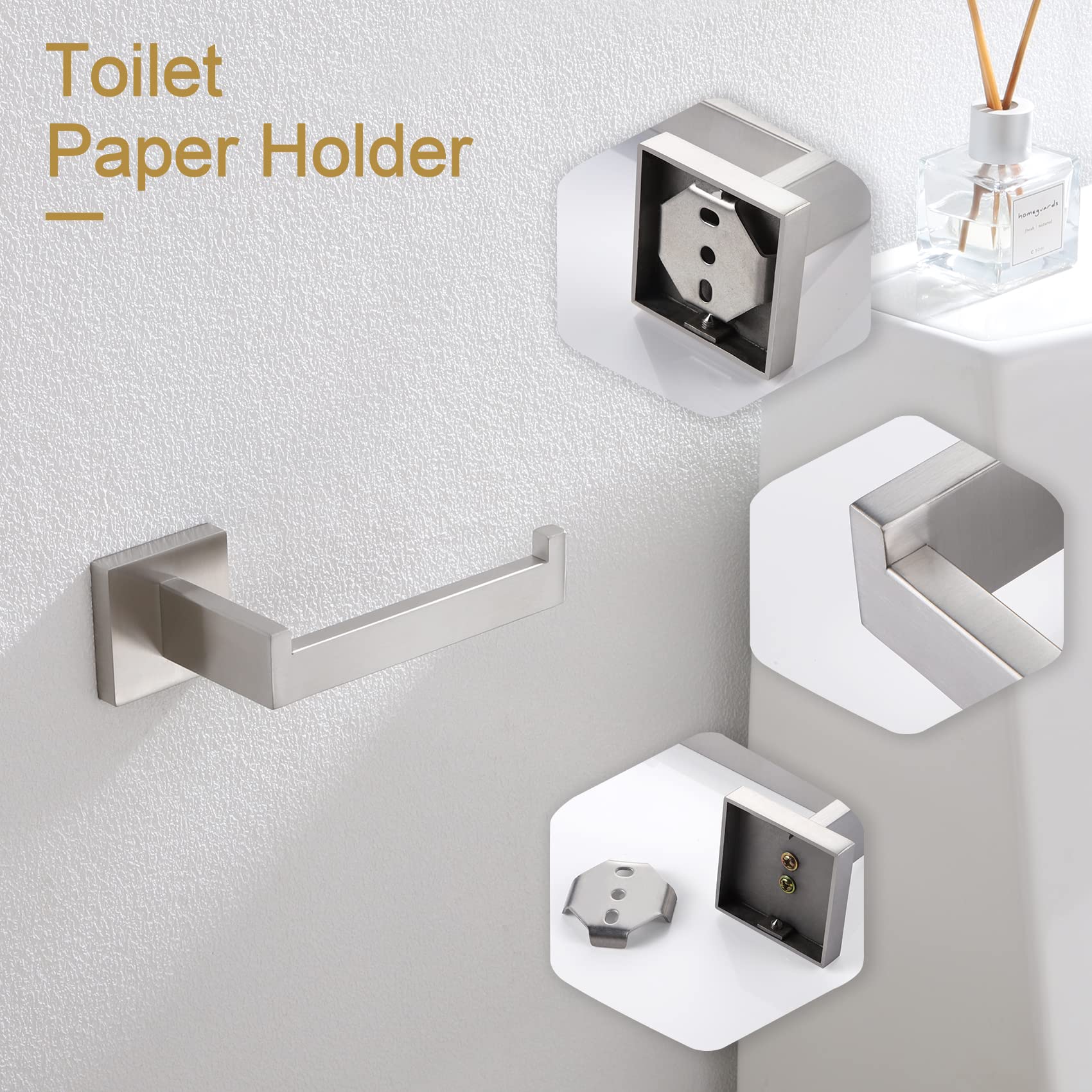 Kokosiri Toilet Paper Roll Holder Brushed Nickel Toilet Paper Holder Stainless Steel For Kitchen Bathroom Dispenser Wall Mounted